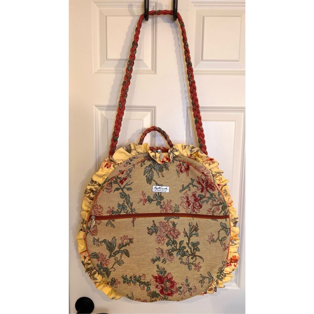 April Cornell Sunshine Hat Box Purse Duffle Travel Bag Like New Tapestry Floral